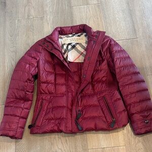 Burberry Burgundy Puffer Jacket